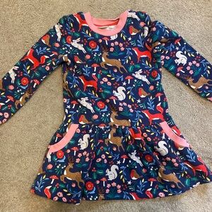 Mini Boden woodland critters dress size 7